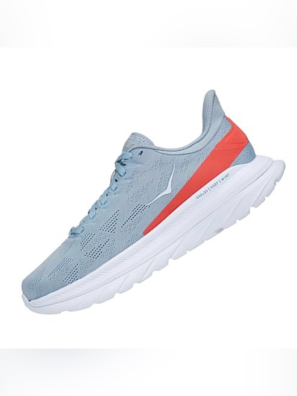 HOKA One One Mach 4 Running Shoes Blue Fog White Coral Men’s Size 8.5
